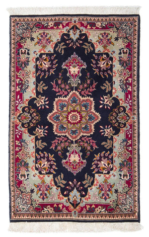 Alfombra Persa - Tabriz - Real - 90 x 60 cm - azul oscuro
