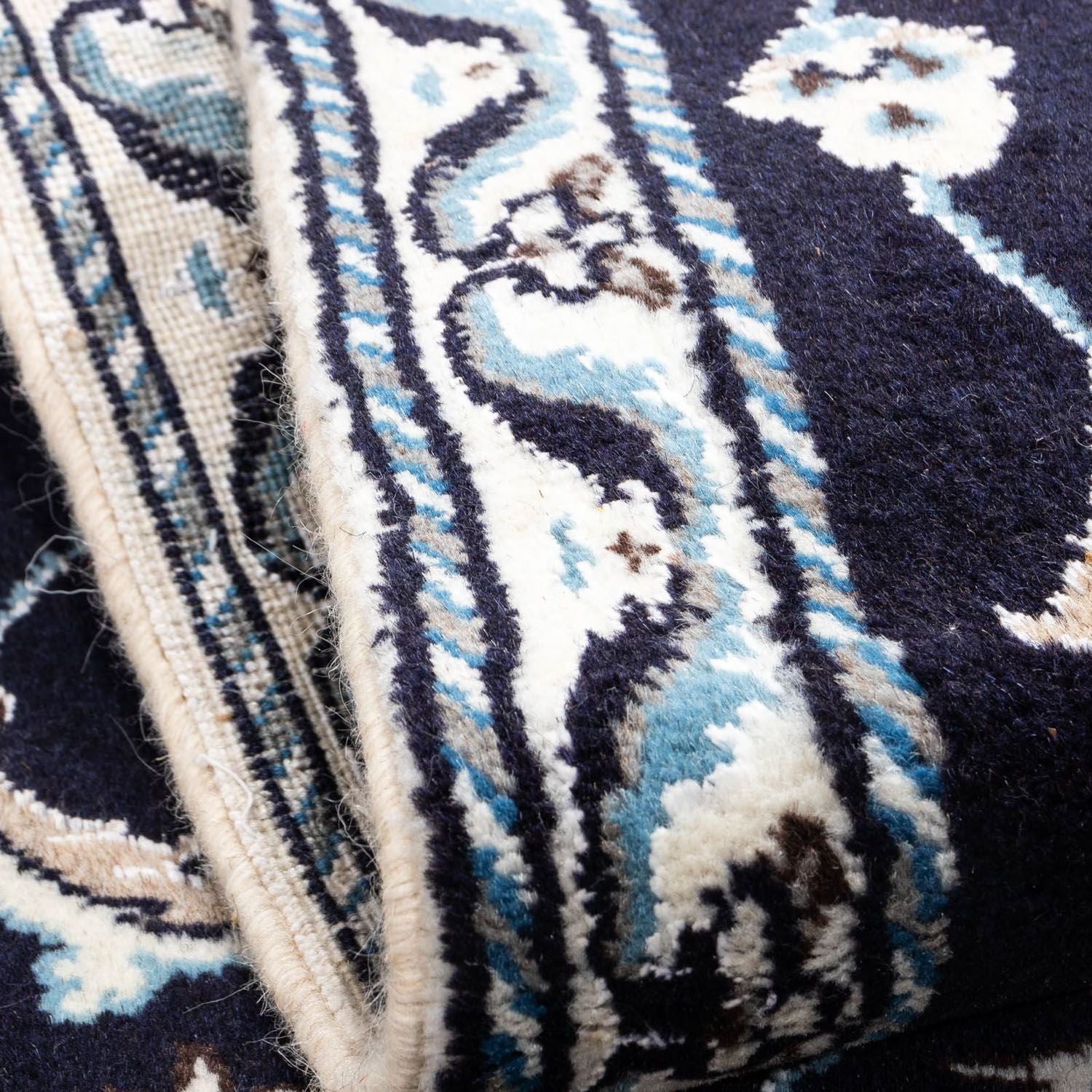 Alfombra persa - Nain - 142 x 62 cm - azul oscuro