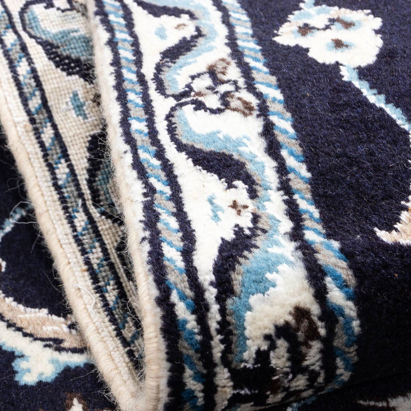 Alfombra persa - Nain - 142 x 62 cm - azul oscuro