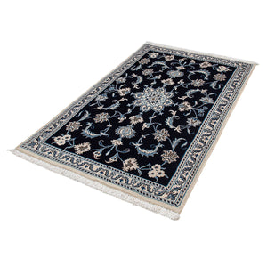 Alfombra persa - Nain - 156 x 98 cm - azul oscuro