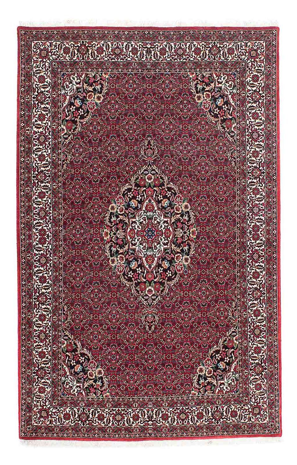 Alfombra persa - Bidjar - 233 x 140 cm - rojo oscuro