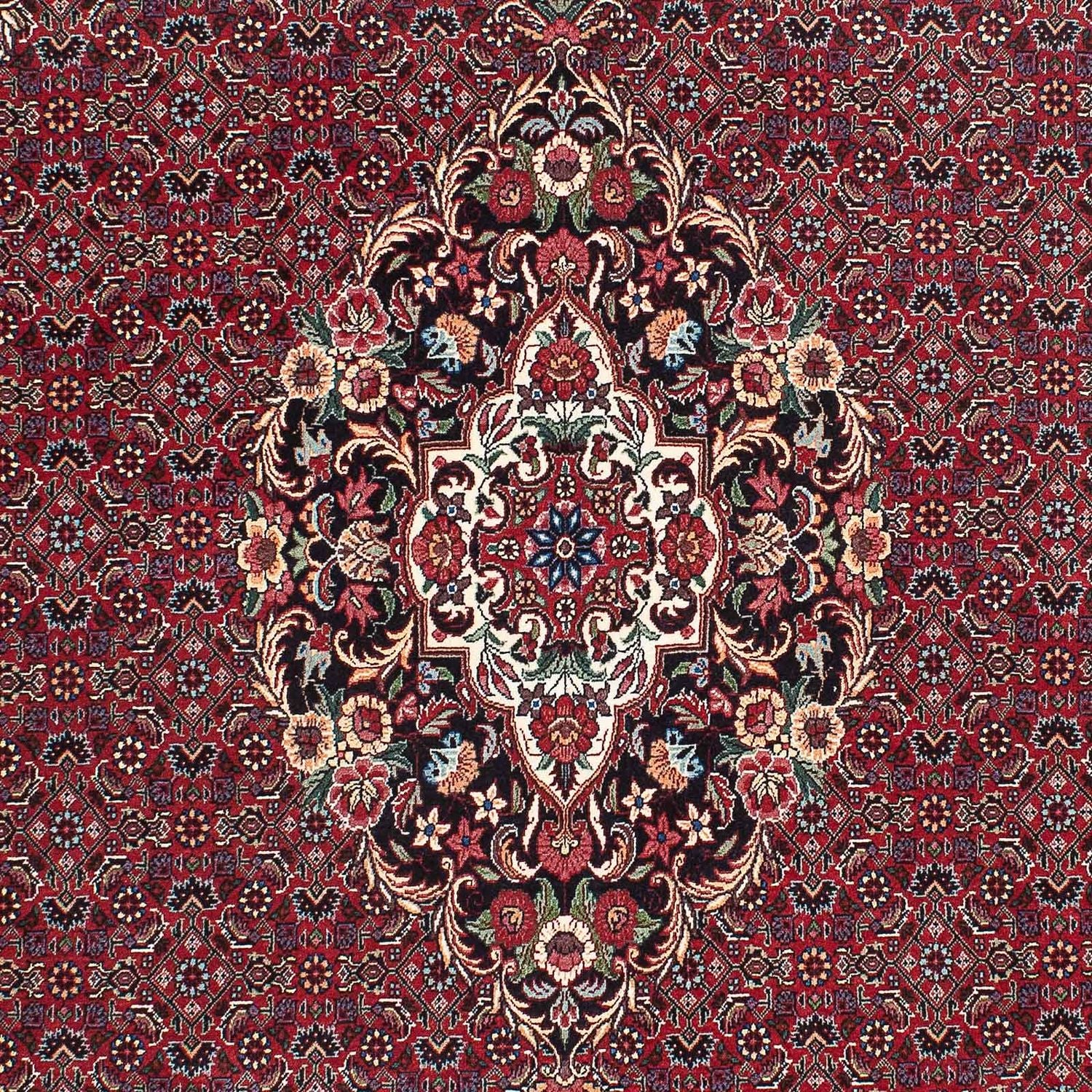 Alfombra persa - Bidjar - 233 x 140 cm - rojo oscuro