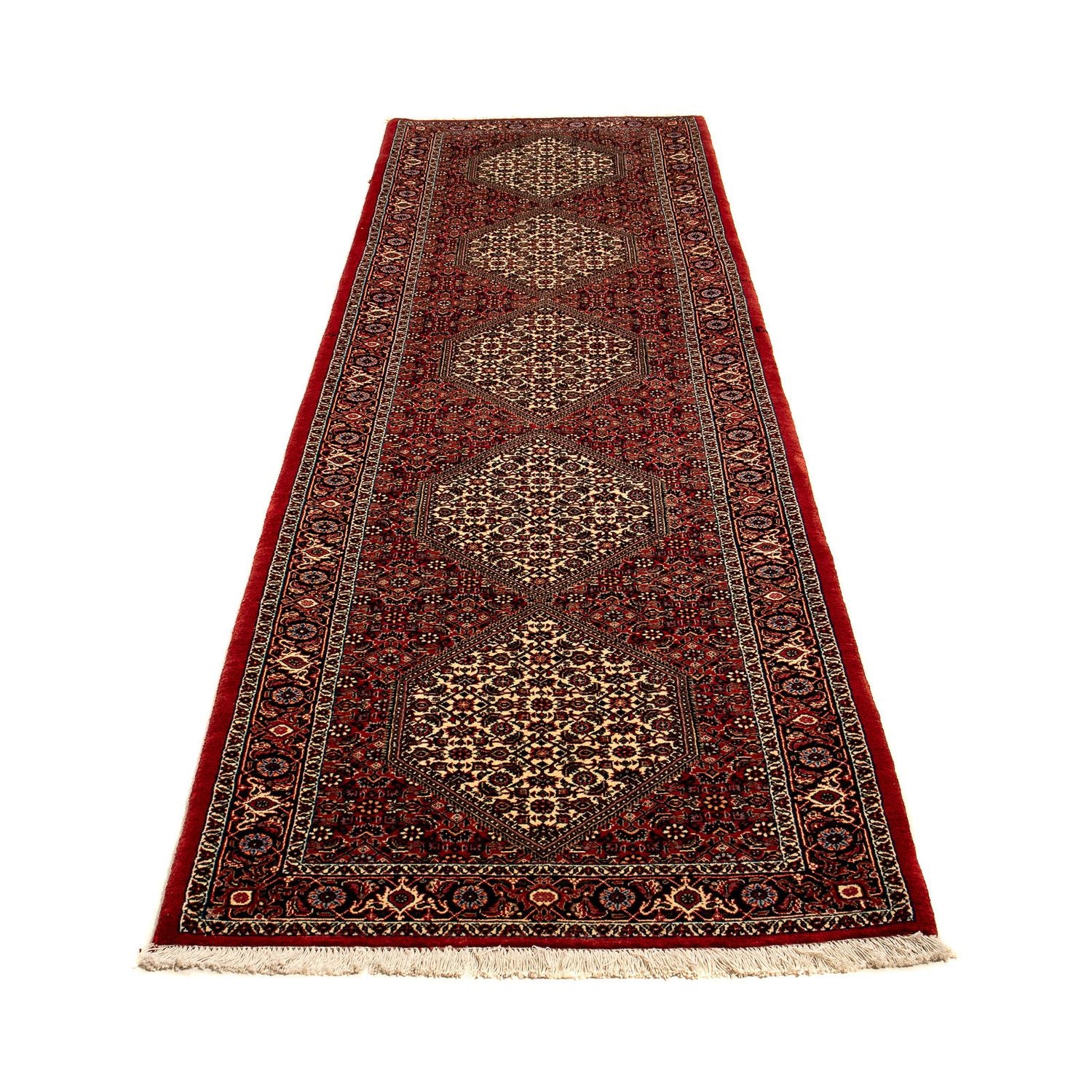 Alfombra de pasillo Alfombra persa - Bidjar - 318 x 83 cm - rojo oscuro
