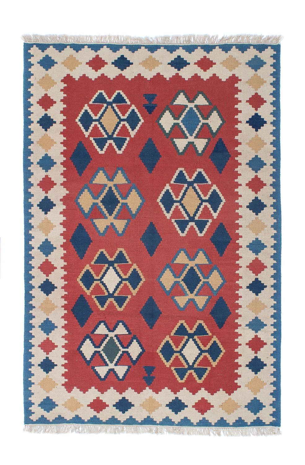 Alfombra Kelim - Oriental - 180 x 120 cm - rojo oscuro