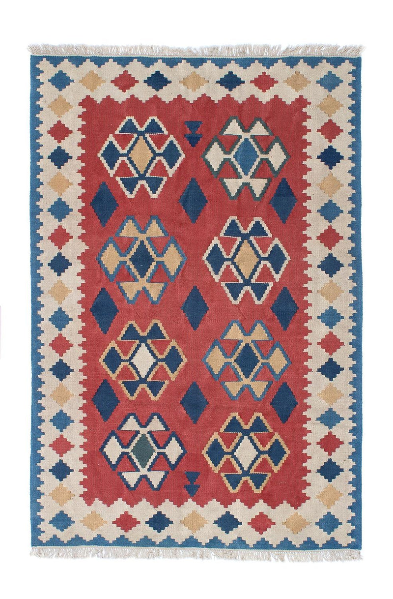 Alfombra Kelim - Oriental - 180 x 120 cm - rojo oscuro