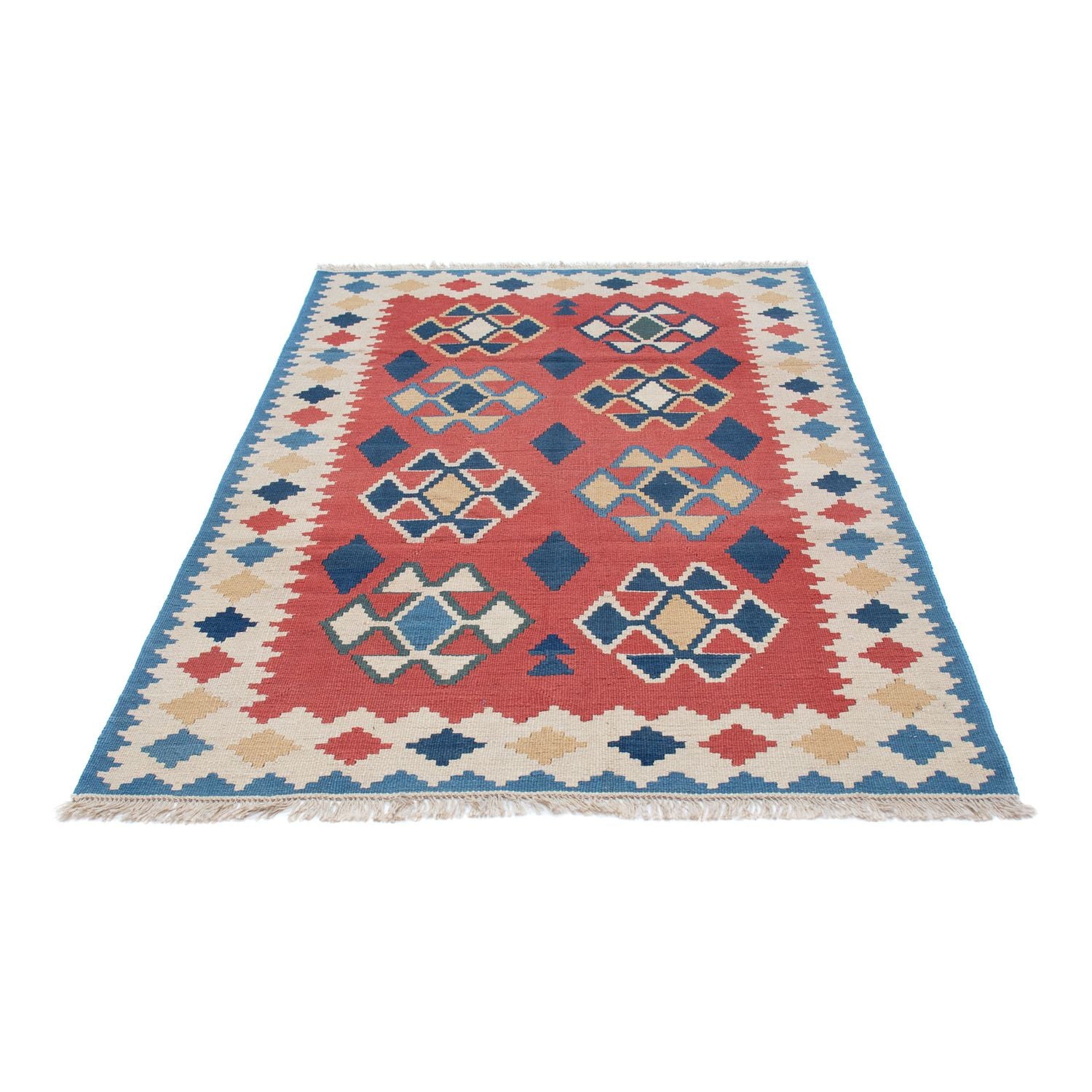 Alfombra Kelim - Oriental - 180 x 120 cm - rojo oscuro