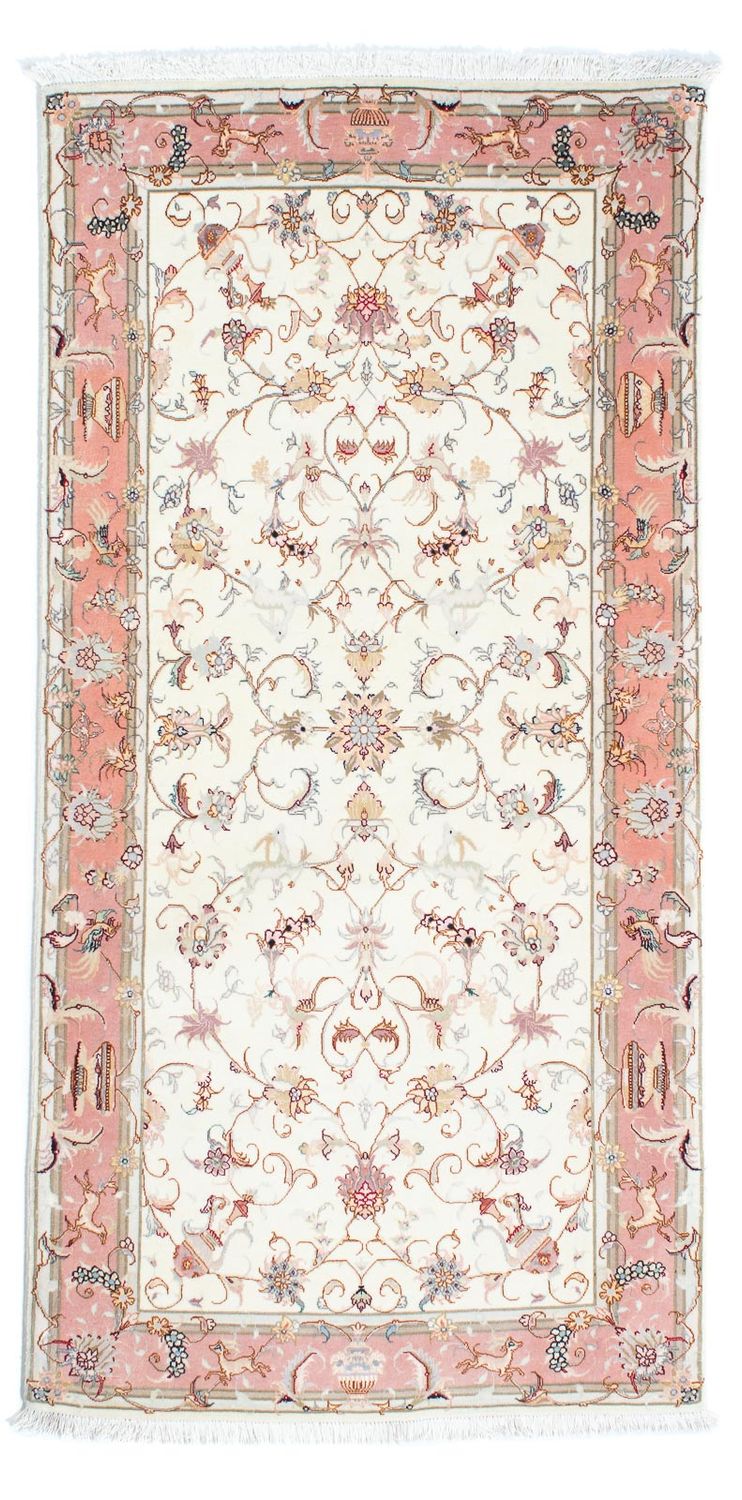 Alfombra de pasillo Alfombra Persa - Tabriz - Real - 202 x 100 cm - beige