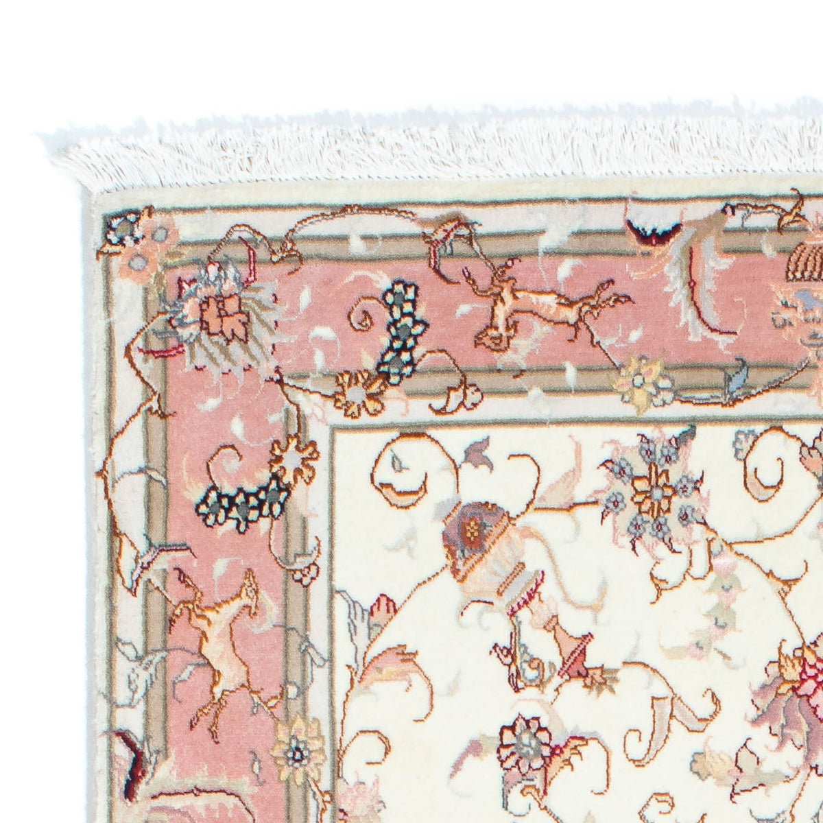 Alfombra de pasillo Alfombra Persa - Tabriz - Real - 202 x 100 cm - beige