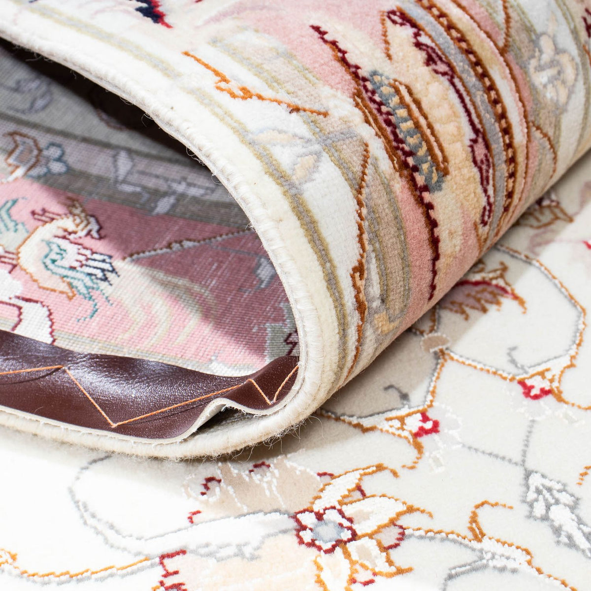 Alfombra de pasillo Alfombra Persa - Tabriz - Real - 202 x 100 cm - beige