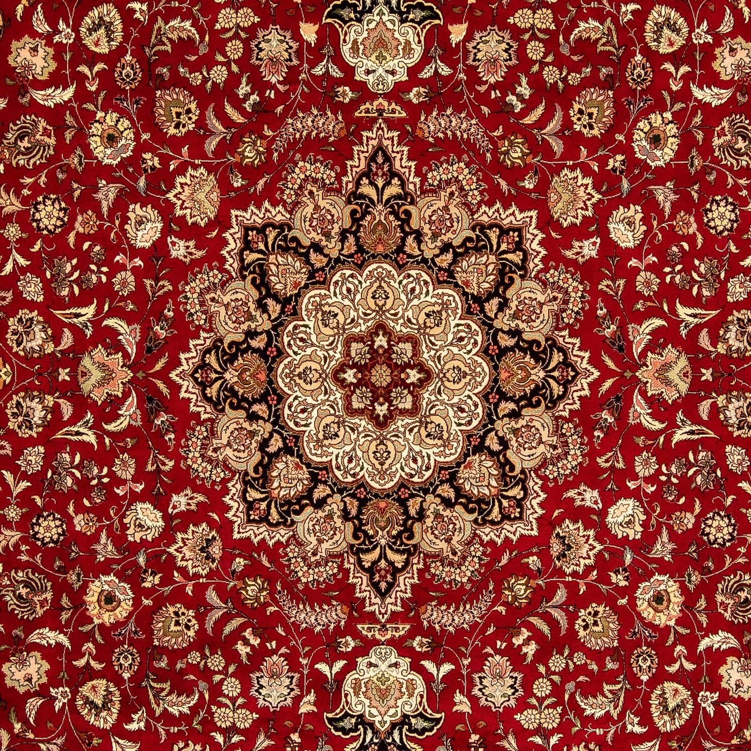 Alfombra Persa - Tabriz - Real - 367 x 253 cm - rojo oscuro