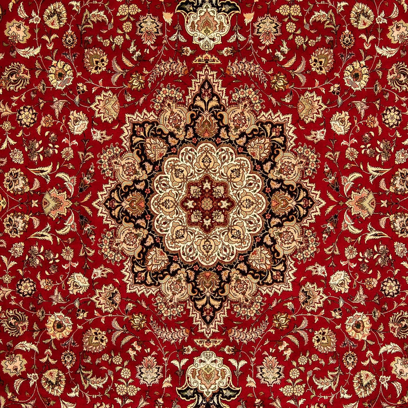 Alfombra Persa - Tabriz - Real - 367 x 253 cm - rojo oscuro