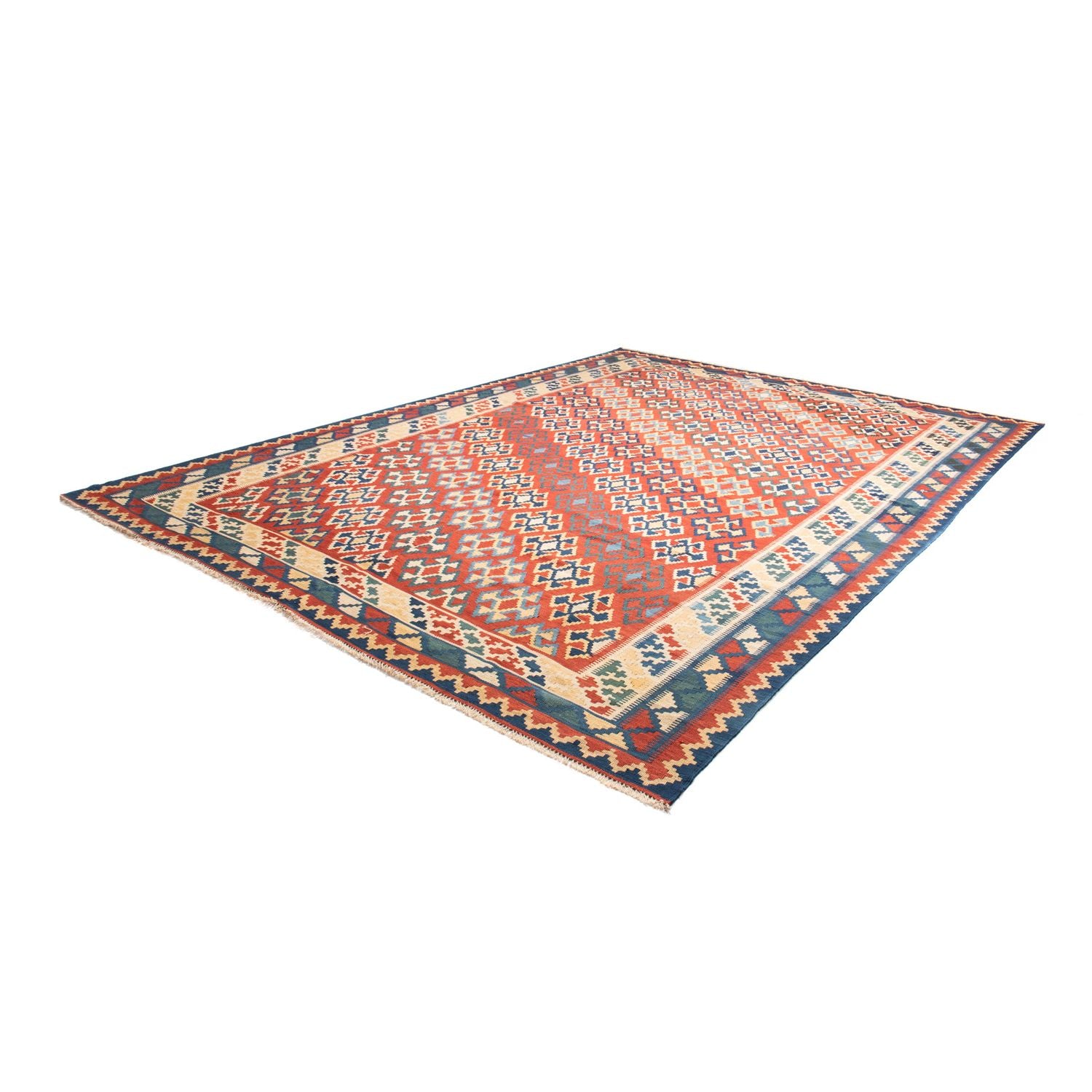 Alfombra Kelim - Oriental - 400 x 293 cm - rojo oscuro