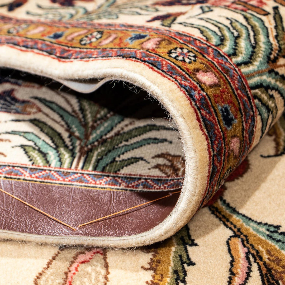 Alfombra persa - Ghom - 195 x 122 cm - marrón claro