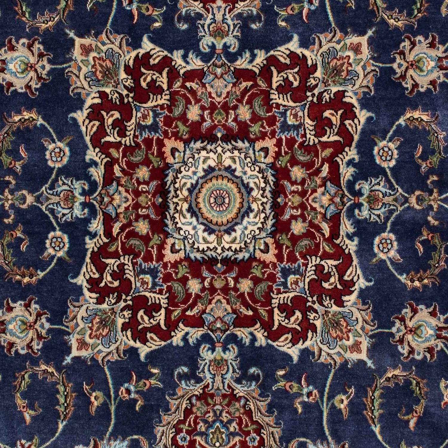 Alfombra persa - Ghom - 193 x 133 cm - azul oscuro