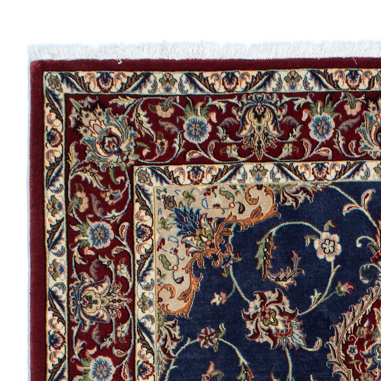 Alfombra persa - Ghom - 193 x 133 cm - azul oscuro