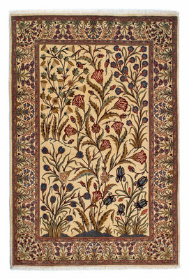 Alfombra persa - Ghom - 206 x 142 cm - marrón claro