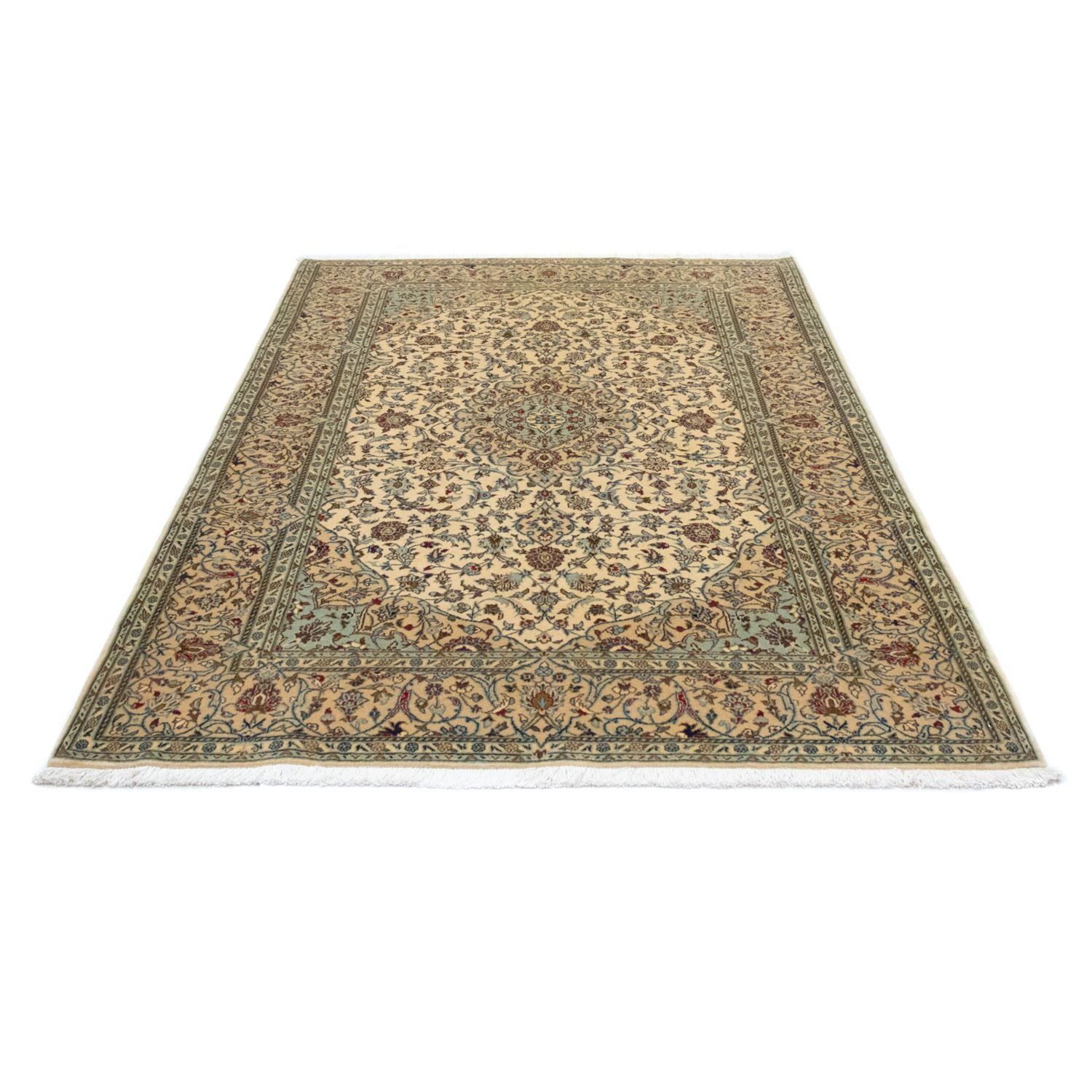 Alfombra persa - Keshan - 216 x 142 cm - beige