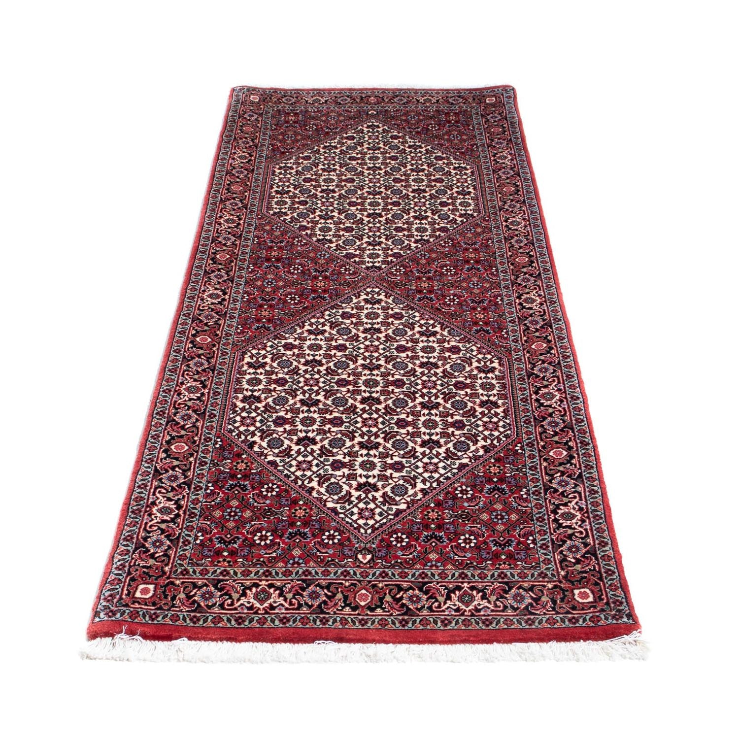 Alfombra de pasillo Alfombra persa - Bidjar - 207 x 73 cm - rojo claro