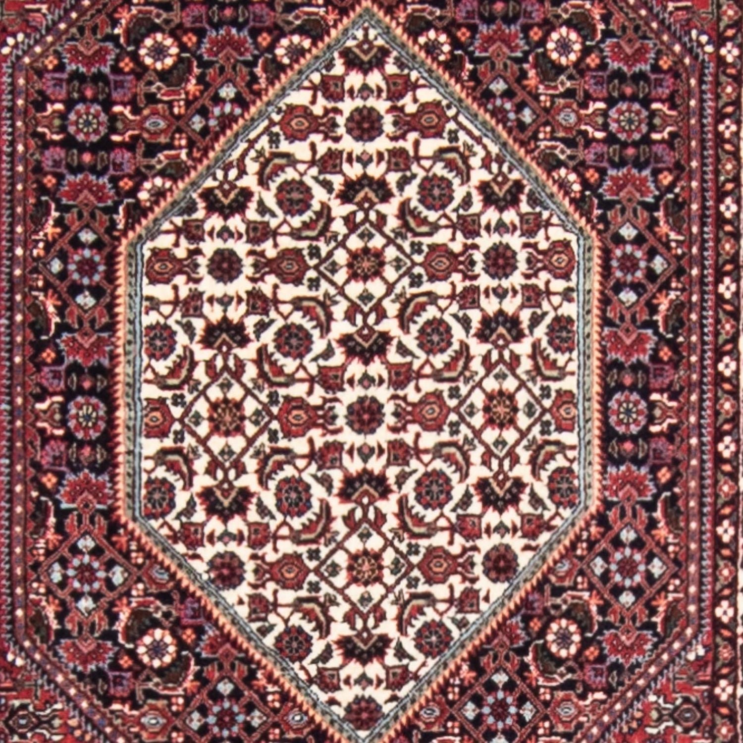 Alfombra de pasillo Alfombra persa - Bidjar - 415 x 82 cm - rojo oscuro