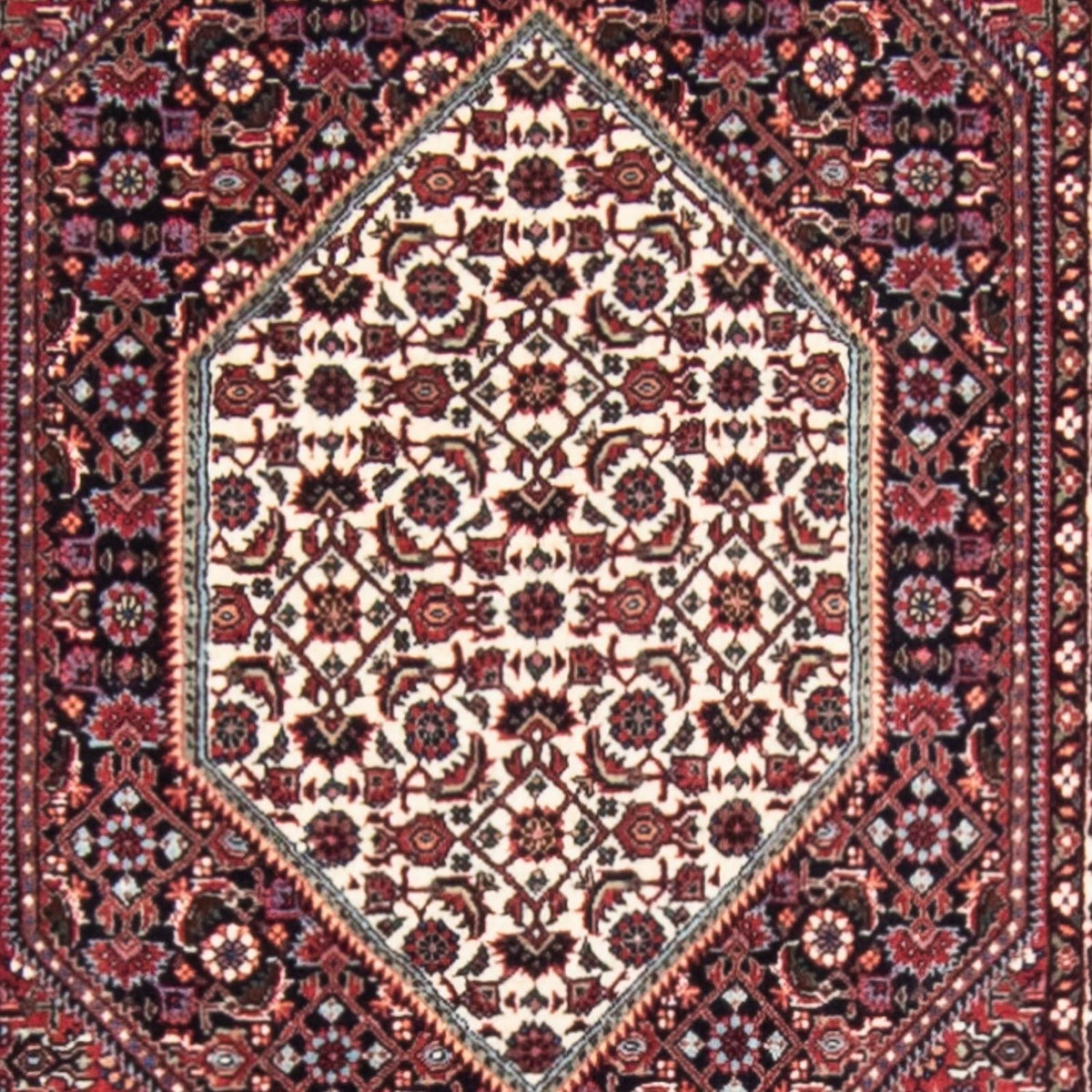 Alfombra de pasillo Alfombra persa - Bidjar - 415 x 82 cm - rojo oscuro