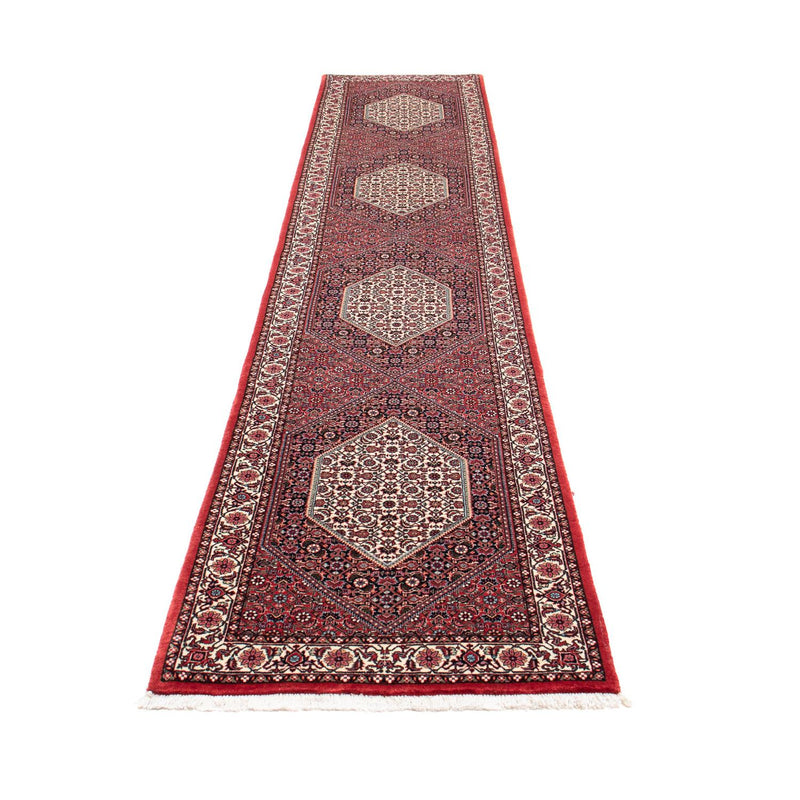 Alfombra de pasillo Alfombra persa - Bidjar - 415 x 82 cm - rojo oscuro