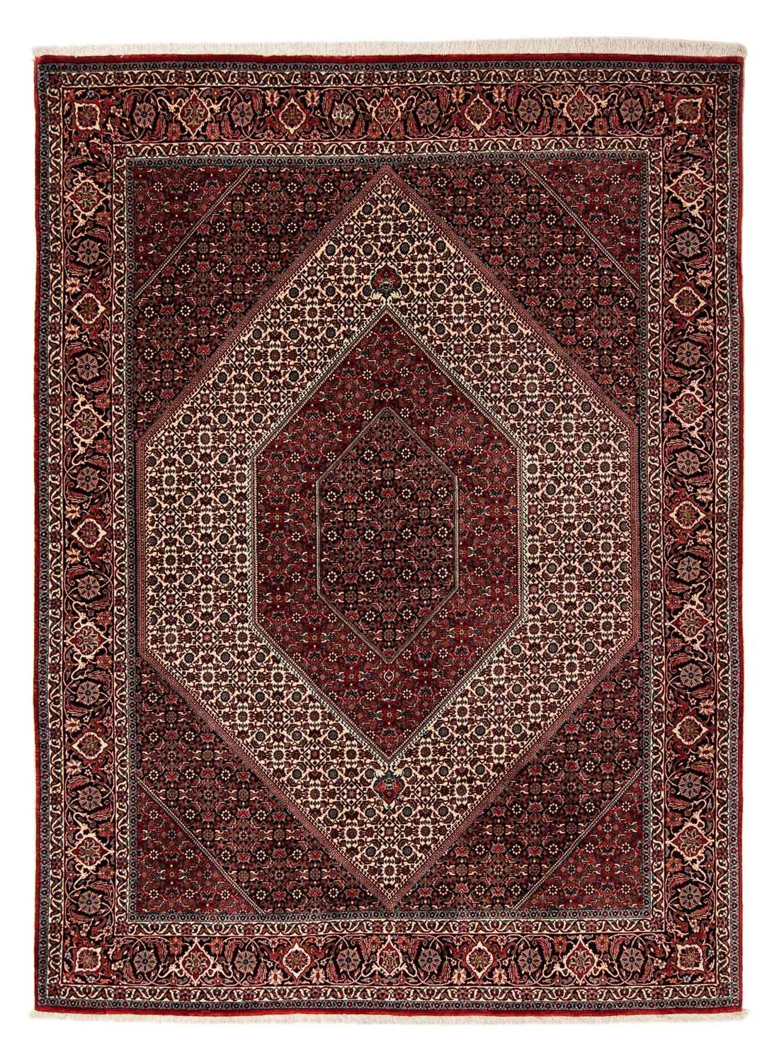 Alfombra persa - Bidjar - 267 x 201 cm - rojo oscuro