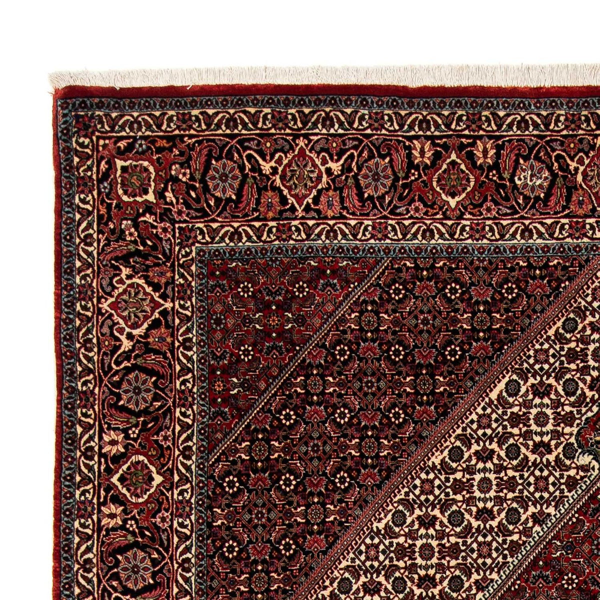 Alfombra persa - Bidjar - 267 x 201 cm - rojo oscuro