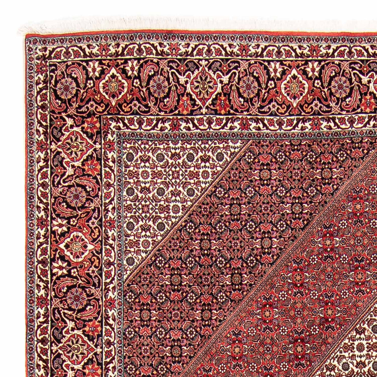 Alfombra persa - Bidjar - 297 x 250 cm - rojo oscuro