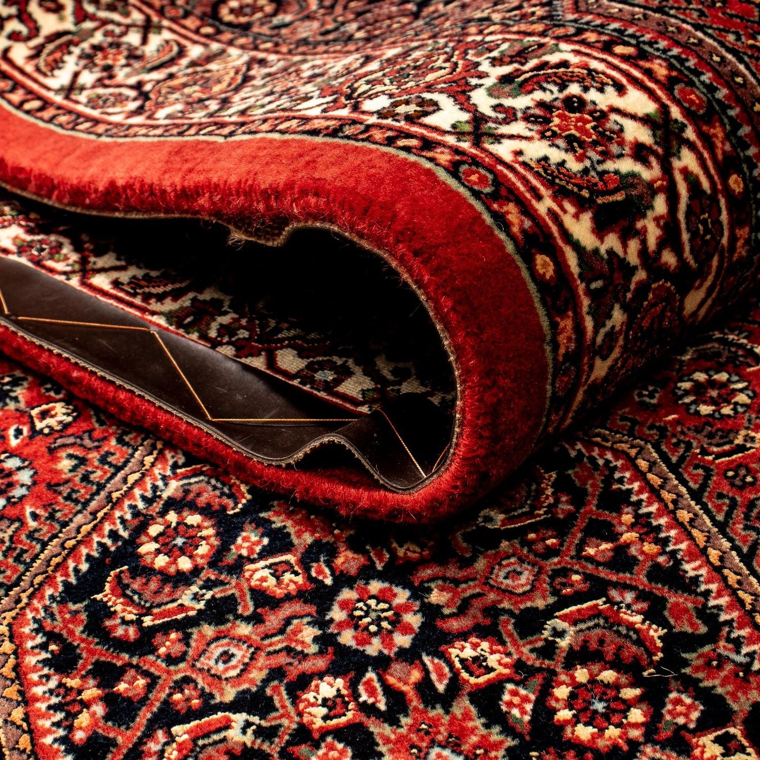Alfombra de pasillo Alfombra persa - Bidjar - 277 x 80 cm - rojo oscuro