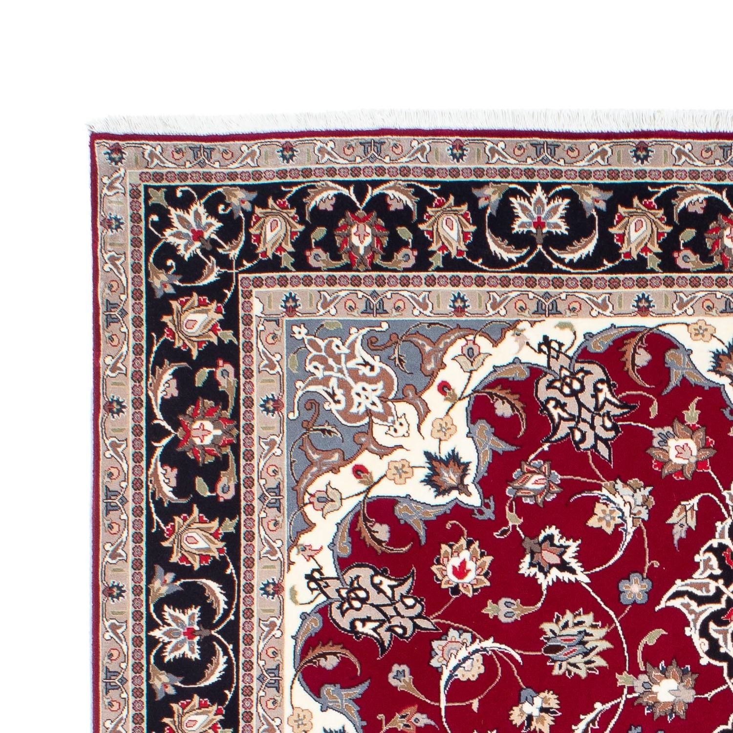 Alfombra Persa - Tabriz - Real - 198 x 154 cm - rojo oscuro