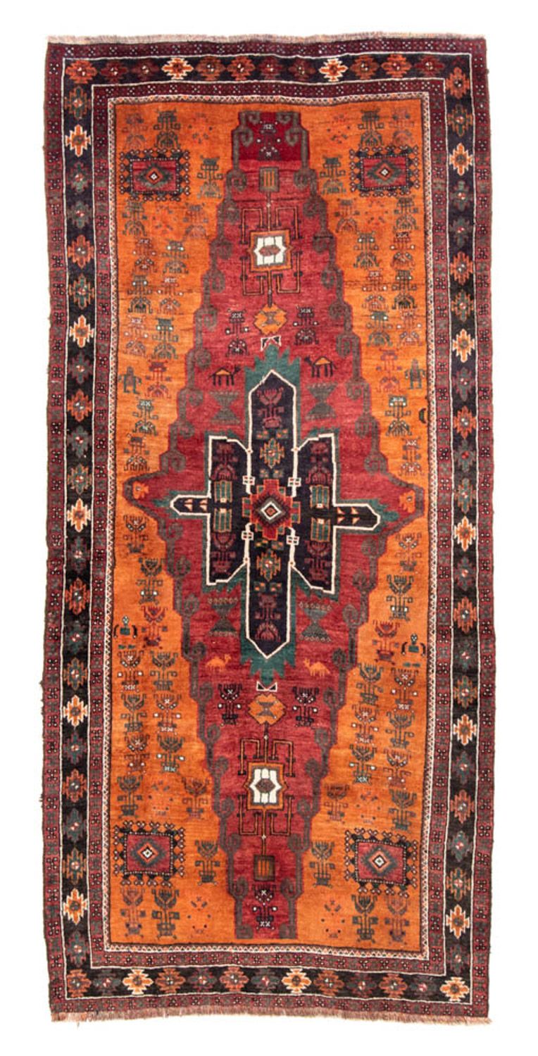 Alfombra de pasillo Alfombra persa - Nómada - 220 x 104 cm - naranja