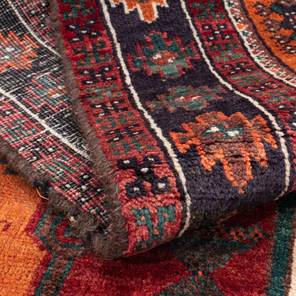 Alfombra de pasillo Alfombra persa - Nómada - 220 x 104 cm - naranja