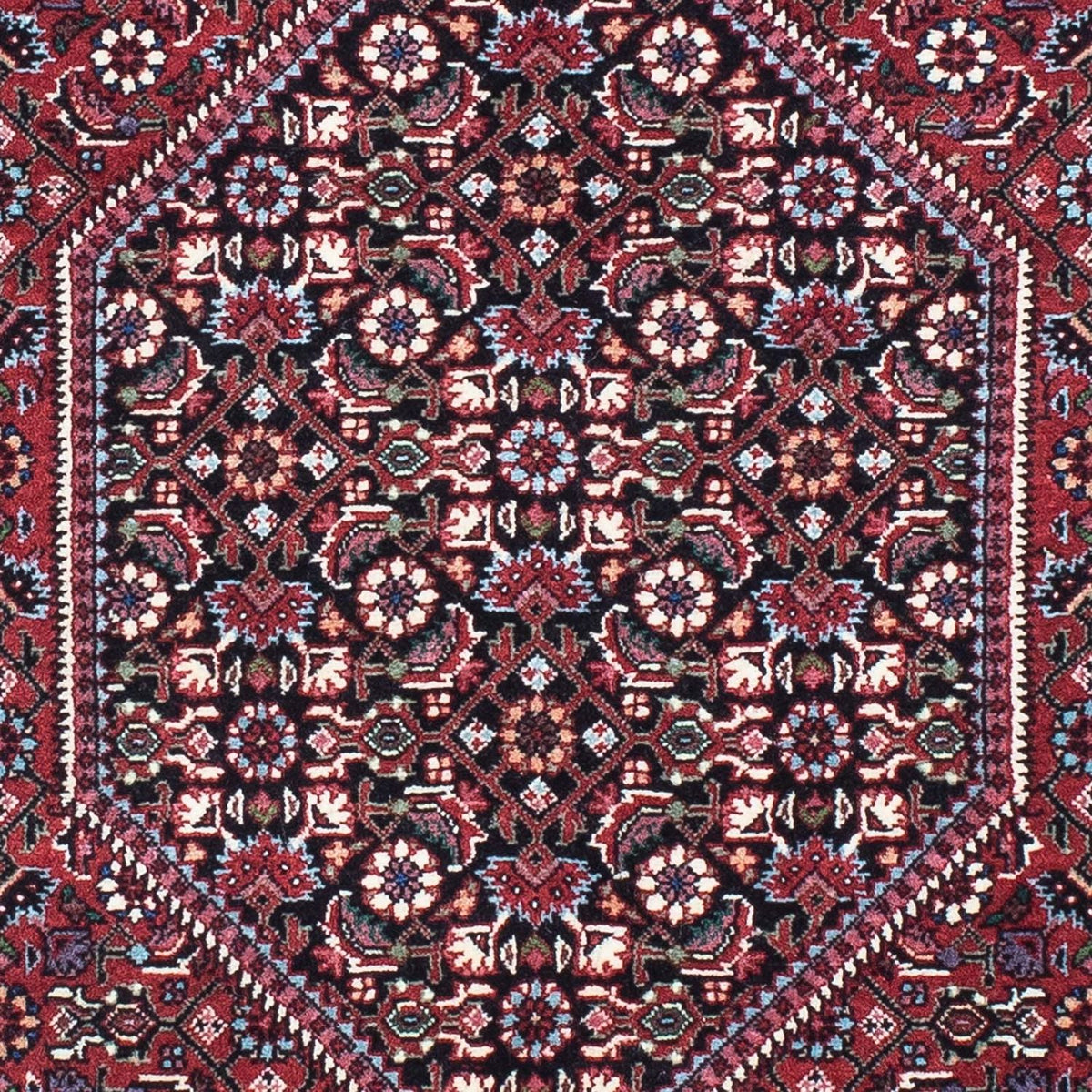 Alfombra de pasillo Alfombra persa - Bidjar - 198 x 73 cm - rojo oscuro