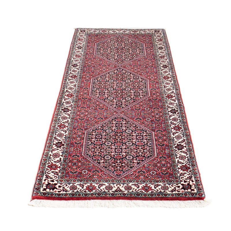 Alfombra de pasillo Alfombra persa - Bidjar - 198 x 73 cm - rojo oscuro