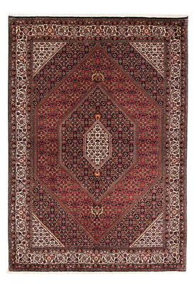 Alfombra persa - Bidjar - 232 x 168 cm - rojo oscuro