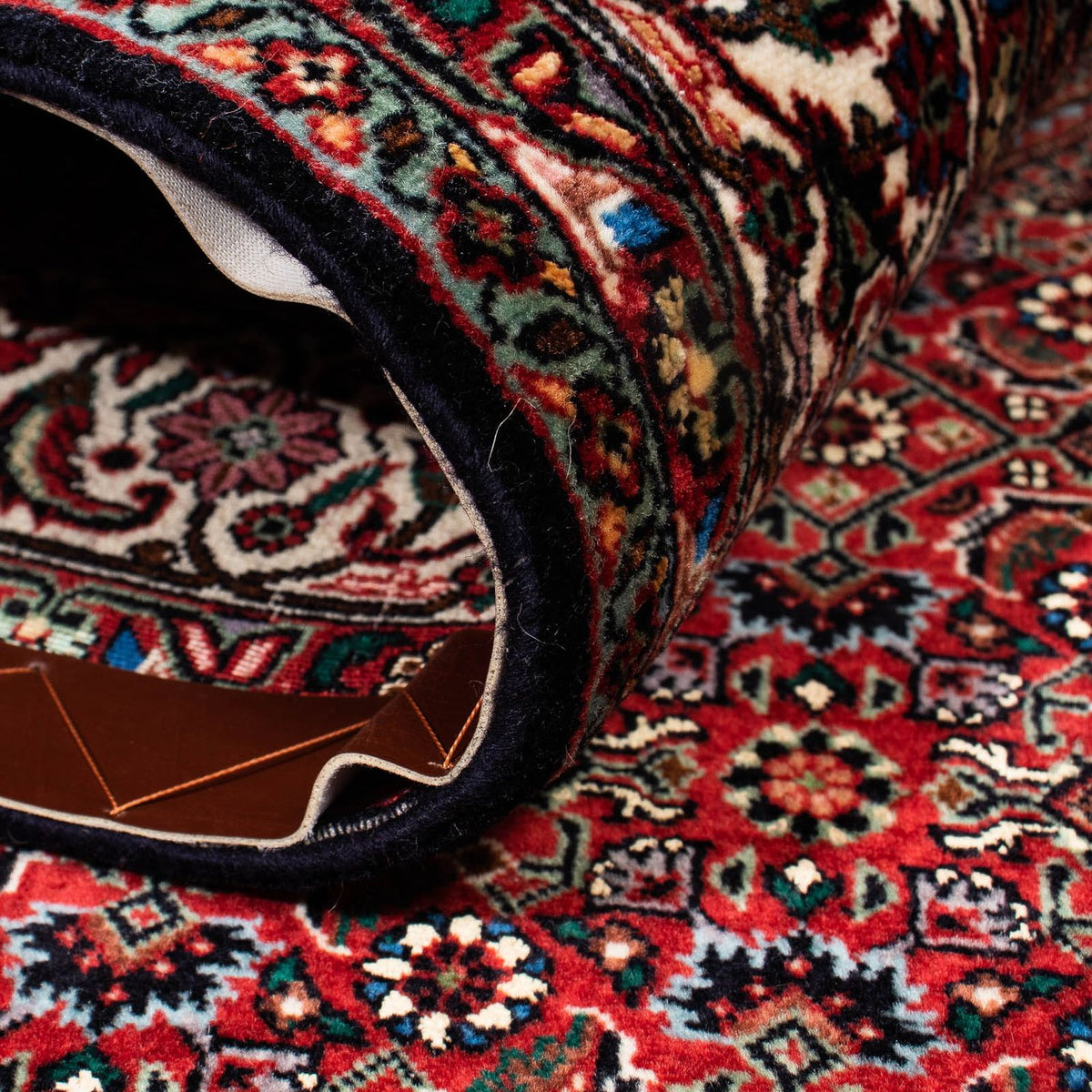 Alfombra persa - Bidjar - 232 x 168 cm - rojo oscuro