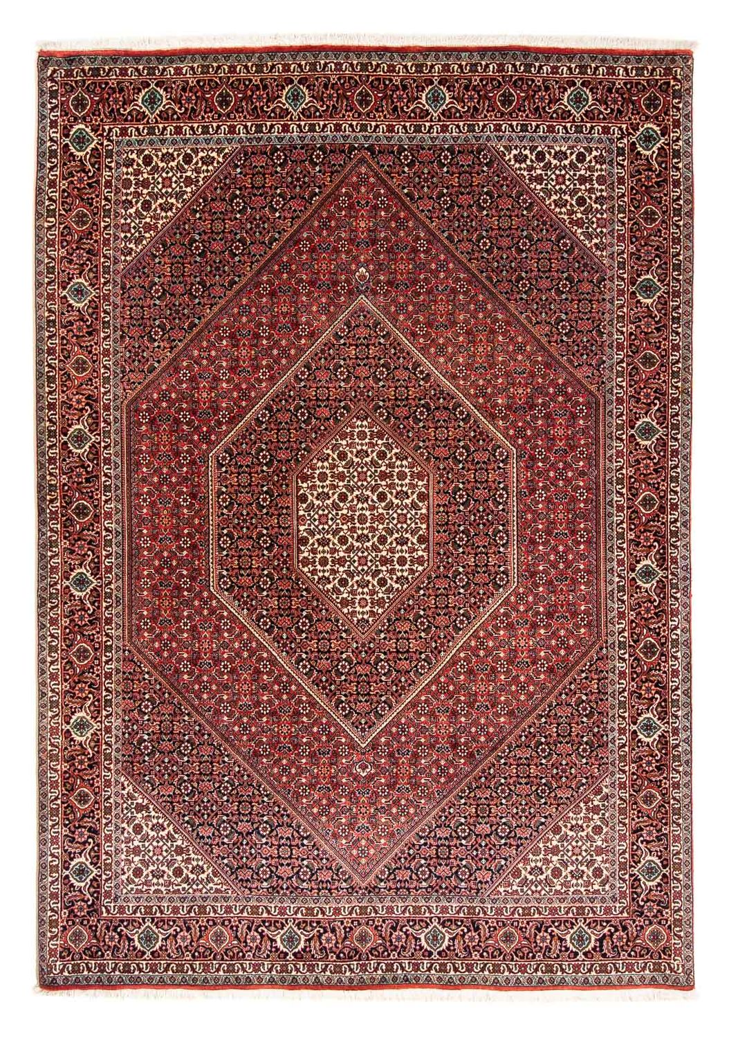 Alfombra persa - Bidjar - 233 x 169 cm - rojo oscuro