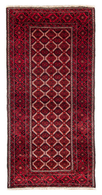 Alfombra de pasillo Alfombra Belutsch - 248 x 117 cm - rojo oscuro