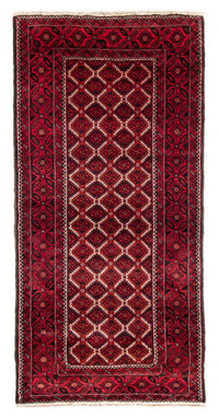 Alfombra de pasillo Alfombra Belutsch - 248 x 117 cm - rojo oscuro