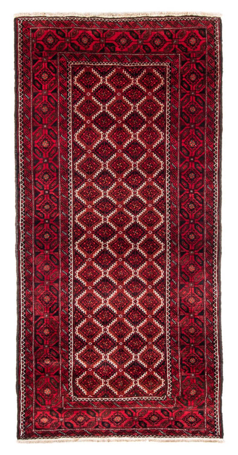 Alfombra de pasillo Alfombra Belutsch - 248 x 117 cm - rojo oscuro