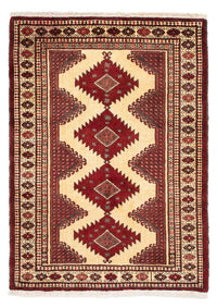 Alfombra Turkaman - 133 x 92 cm - rojo oscuro