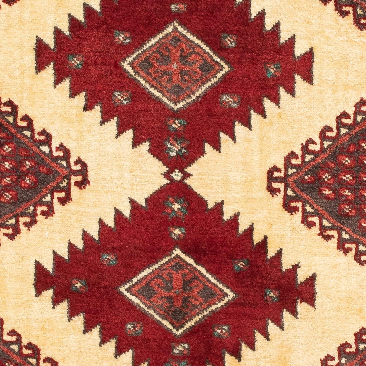 Alfombra Turkaman - 133 x 92 cm - rojo oscuro