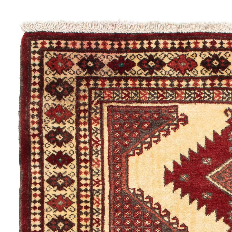Alfombra Turkaman - 133 x 92 cm - rojo oscuro