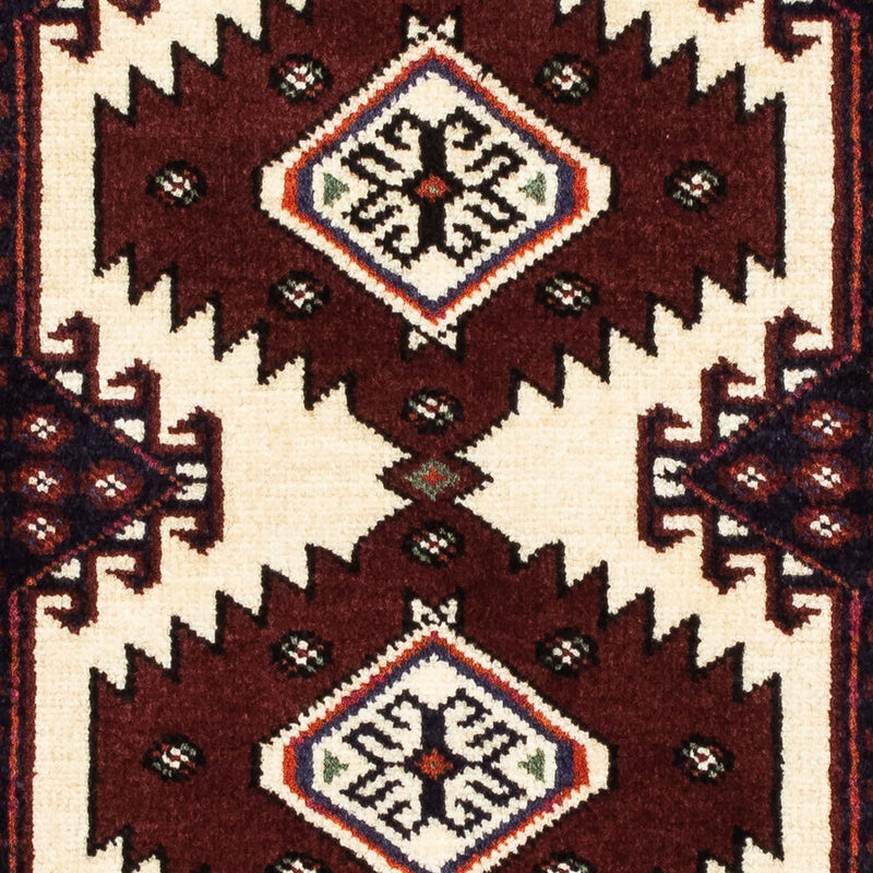 Alfombra Turkaman - 135 x 90 cm - rojo oscuro