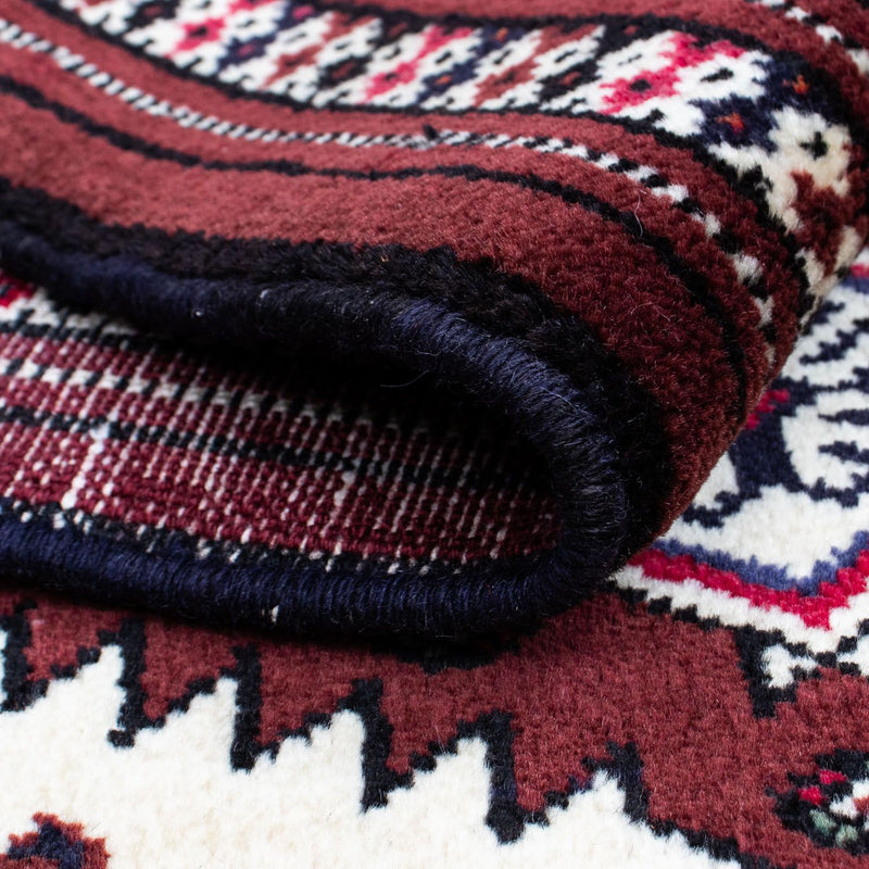 Alfombra Turkaman - 135 x 90 cm - rojo oscuro