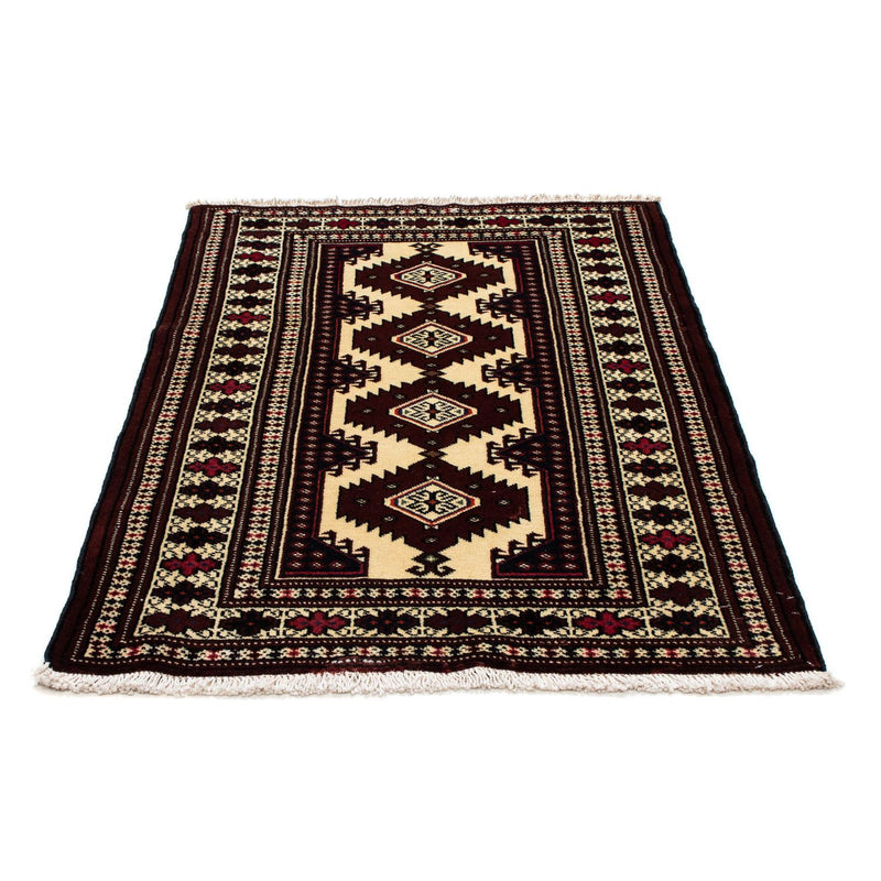 Alfombra Turkaman - 135 x 90 cm - rojo oscuro