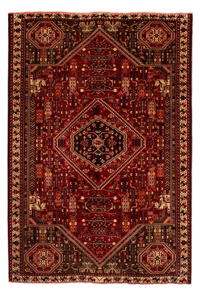 Alfombra persa - Nómada - 289 x 196 cm - rojo oscuro