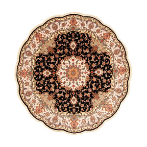 Alfombra Persa - Tabriz - Real redondo  - 208 x 208 cm - azul oscuro