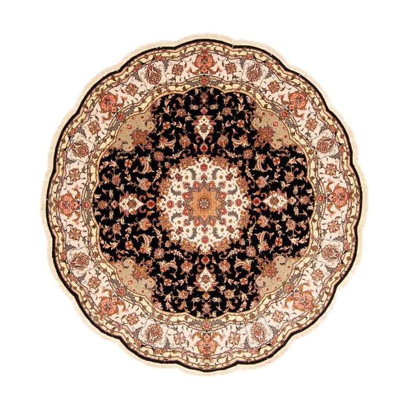 Alfombra Persa - Tabriz - Real redondo  - 208 x 208 cm - azul oscuro