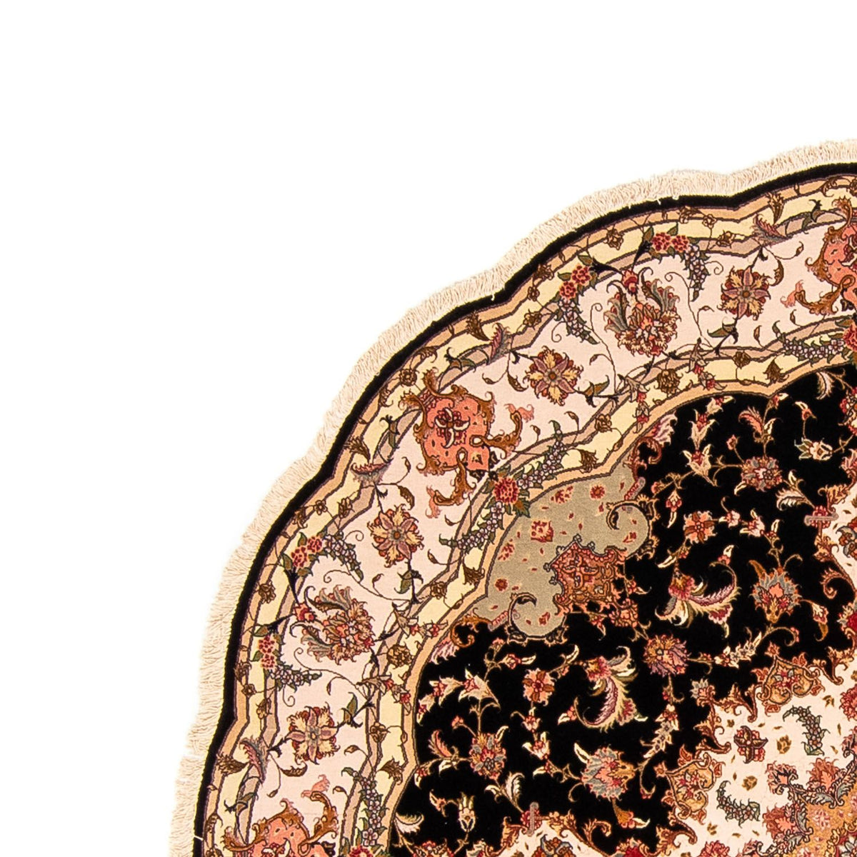 Alfombra Persa - Tabriz - Real redondo  - 208 x 208 cm - azul oscuro